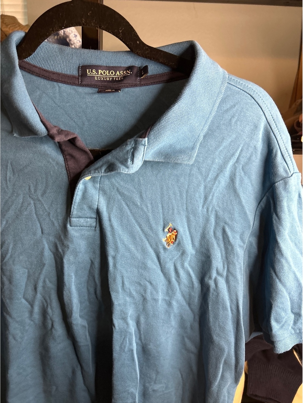 U.S. Polo Assn. Luxury Feel Blue Polo Shirt Size Large